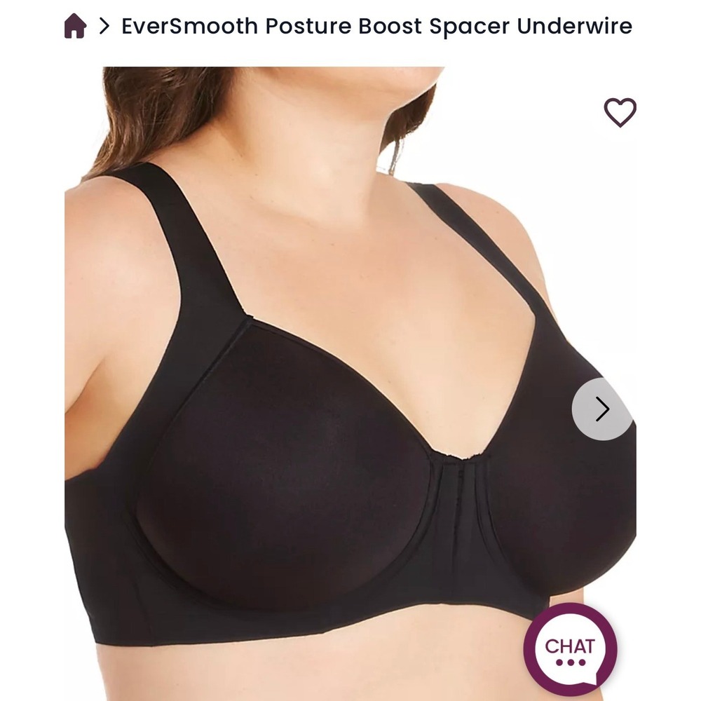 Bali EverSmooth Posture Boost Spacer Underwire Bra Black DF3450 40D
